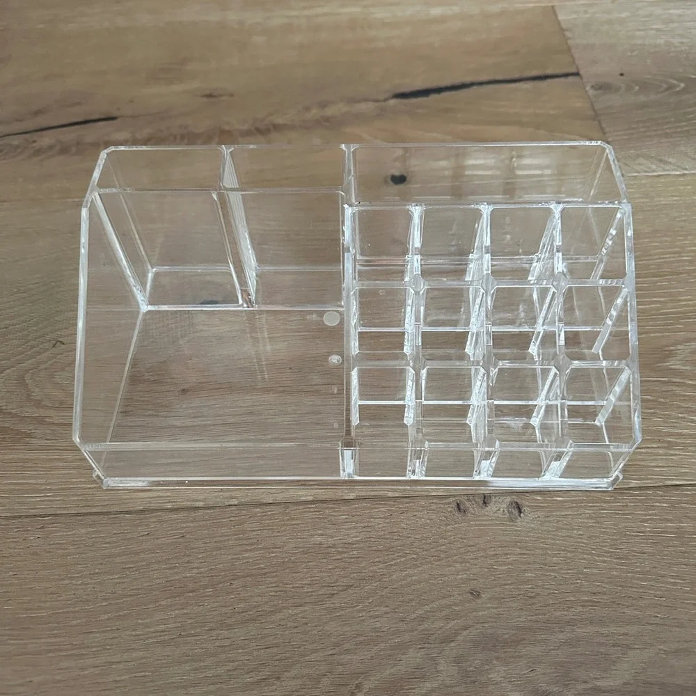Acrylic Transparent Cosmetic Organizer Box Storage Desk Bathroom Brush Holder